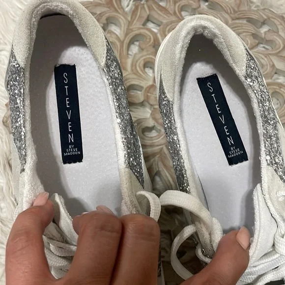 STEVEN Steve Madden Roko Glitter Sneaker Size 10 - Picture 8 of 11
